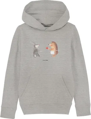 Produktbild von Mr. & Mrs. Panda Kinderpullover Hase Igel 5-6 Jahre (110/116) - Heather Grey - Geschenk, Hoodie, und, Trennungsschmerz, Lustige Sprüche, Trösten, Pullover, Sweater