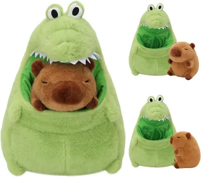 Imagen del producto de Peluche de capibara, gran tamaño, ideal para abrazar, aproximadamente 50 cm, perfecto para la habitación de los niños
