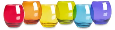 6er-Set mundgeblasene Gläser, mehrfarbig, 40,5 cl, spülmaschinengeeignet
