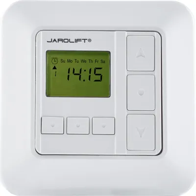 Produktbild von Jarolift Zeitschaltuhr Sevenlogic Comfort Funk TDRRT-01W, weiß 1‑Kanal Funkempfänger‑Timer für Rollläden, Markisen & Jalousien, 8 Programme, Tippbetrieb, 230 V