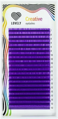 Produktbild von Wimpernverlängerung Einzelwimpern von Lovely in Lila, Stärke:0.10mm, Biegung: C-Curl