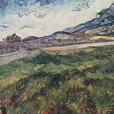 Produktbild von Vincent Van Gogh Kunstdruck Bild - Grünes Weizenfeld, 1889, Detail (70 x 70 cm)