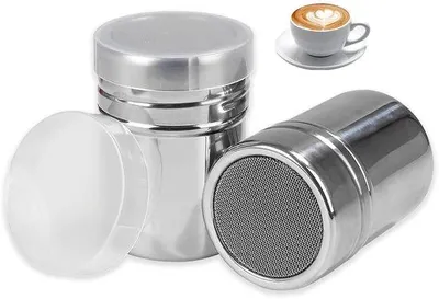 Obrázek produktu pro Dva mixéry na cappuccino, na kakaové šablony, mlýnek na kakao, na kávovou výzdobu, nerezová ocel, mlýnek na kakao, mlýnek na cukr, mixér na cukr