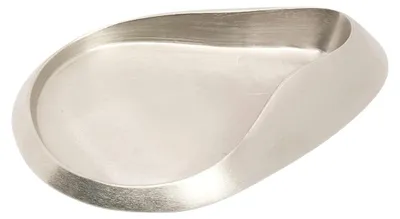 Obrázok produktu pre Ovalný držiak na sviečky, 12x8 cm, mosadz, strieborná matná farba