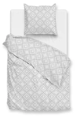 Productafbeelding van Zohome Pia dekbedovertrek - 155x220 cm – 100% katoenen perkal – Hoogwaardige beddengoed met motief – Zacht – Ademend en huidvriendelijk – Inclusief kussensloop van 80x80 cm – Wit