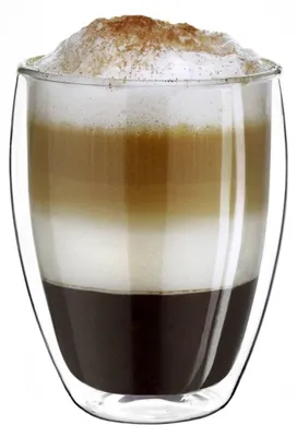 Produktbild von Creano doppelwandiges XXL Thermoglas 400ml, Extra großes hitzebeständiges Kaffeeglas/Teeglas/Latte Macchiato aus Borosilikatglas