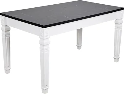Produktbild von Rechteckiger Esstisch Marmoroptik Weiß 160x90x75 cm