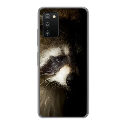 Produktbild von MuchoWow® Handyhülle Schutzhülle Hülle für Samsung Galaxy A03s Waschbär - Wilde Tiere - Schwarz Silikon Softcase Handy Hülle - Schutz