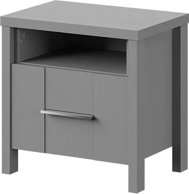 Produktbild von Furniture24 Nachttisch Laura LAU3 Nachtschrank mit Schublade Massivholz Kiefer Anthrazit