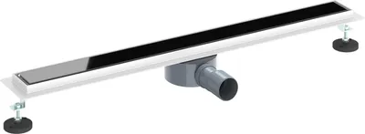 Image de vidaXL Siphon de douche avec cache en verre et siphon 360° Noir 80 cm