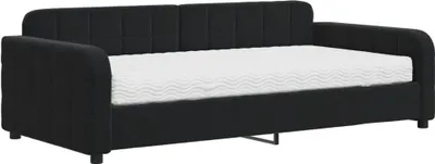 Produktbild von VidaXL 3196916, Sofabett, Schwarz, Schaum, Metall, Polyester, Holz, 2230 mm, 1100 mm