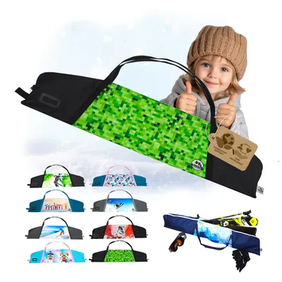 Produktbild von Skitasche für Kinder Kinderskitasche Skisack für Ski und Skistöcke Skibag Skicover wasserdicht 105cm 125cm 145cm (Modell 1/105cm)