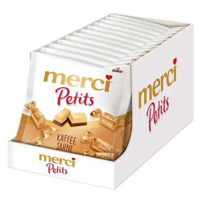 Produktbild von Storck merci Petits Kaffee Sahne zarte Schokoladen 125g 12er Pack