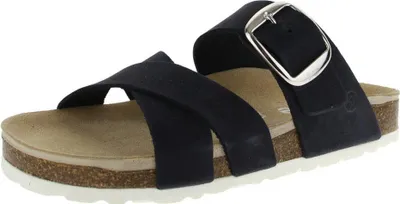 Produktbild von Rohde Damen Pantolette aus Leder blau mit Schnalle, Absatzhöhe 2 cm, Größe 36