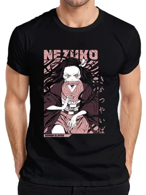 Obrázok produktu pre Nezuko Demon Slayer Kimetsu no Yaiba Anime Gift Cosplay Fan Pánske tričko, čierna, L