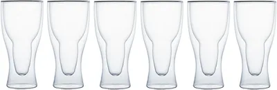 Produktbild von Klasique Doppelwandige Latte Macchiato Gläser 400ml, 6er Set, Thermogläser Schwebeeffekt, Borosilikatglas, hitzebeständig, Cappuccino Gläser