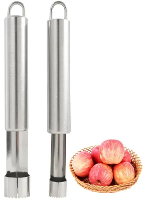Produktbild von Apfelentkerner und Apfelausstecher - 2-teiliges Set aus Edelstahl - für Äpfel und Birnen - 1,4 cm und 2 cm Durchmesser