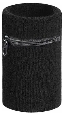 Productafbeelding van Arowell Premium Polszweetbandjes met Portemonnee en Rits – Zwart – 12 x 8 cm – 1 stuks