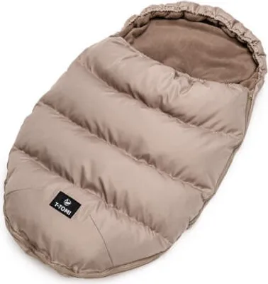 Produktbild von Winter Fußsack Beige 55x105 cm für Babys, wasserabweisend, wind- und regenbeständig, mit Gurtschlitzen