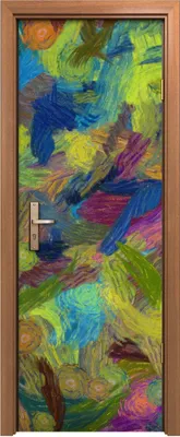 Produktbild von Türposter 70x200 cm Türaufkleber Türtapete Türfolie Klebefolie farbenfrohe Abstraktion