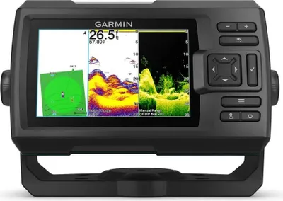 Zdjęcie produktu dla Garmin STRIKER Vivid 5cv, 12,7 cm (5"), 800 x 480 px, IPX7, 188 x 116 x 54 mm, 500 g, 1 szt.
