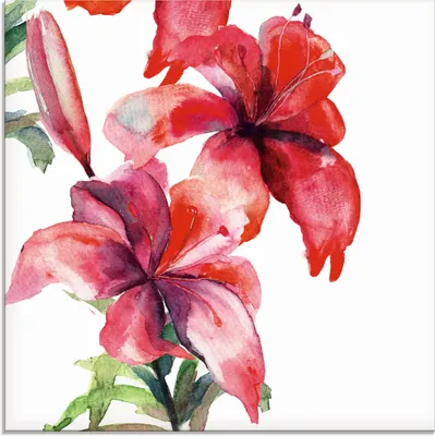 Produktbild von ARTland Glasbild Lilien Größe: 40x40 cm