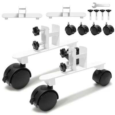 Image de Peviasot, supports de chauffage infrarouge, lot de 2. Supports pour chauffage infrarouge, équipés de roulettes, en métal, adaptés aux panneaux de chauffage jusqu'à 3,5 cm d'épaisseur