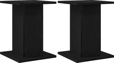 Image de vidaXL Support d'enceintes, lot de 2, noir, aspect chêne, 30 x 30 x 40 cm