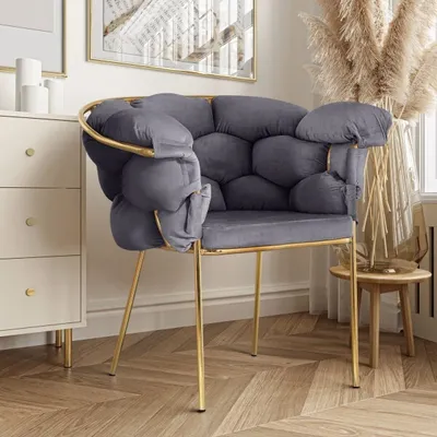 Produktbild von Gepolsterter Stuhl BLOOM Grau Velvet