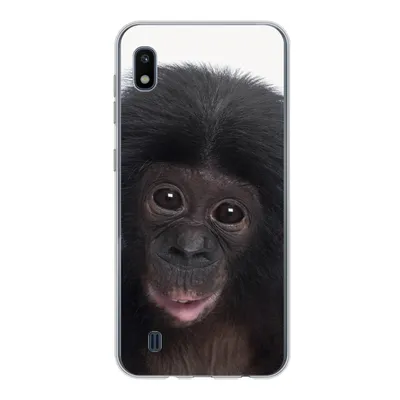 Produktbild von MuchoWow® Handyhülle Schutzhülle Hülle für Samsung Galaxy A10 Affe - Schimpanse - Porträt - Kinder - Jungen - Mädchen Silikon Softcase Handy Hülle - Schutzhülle