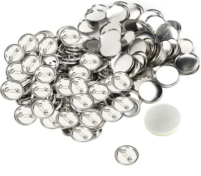 Produktbild von DIY Knöpfe 32MM, 100 Stück, Weiße Metall-Anstecknadeln, Flachkopf, für Bastelarbeiten