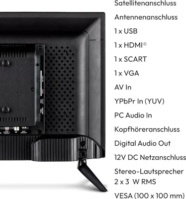 Obrázok produktu pre MEDION LIFE E12421, 61 cm (24"), 1920 x 1080 px, Full HD, LCD, DVB-C, DVB-S2, DVB-T2 HD, Čierna