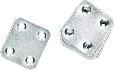 Obrázok produktu pre KOTARBAU® Sada 100 perforovaných plechov 34 x 30 mm pozinkovaný strieborný Plochý držiak Drevený držiak Vnútorný - vonkajší perforovaný plech Oceľový držiak Perforovaný plech Dosky