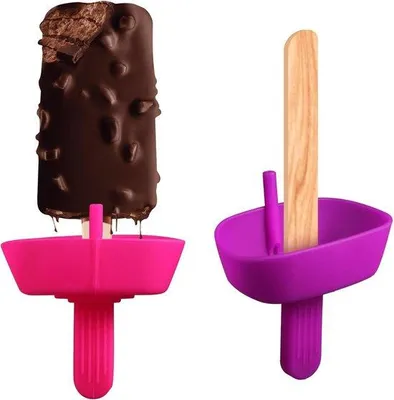 Immagine prodotto di Contenitore per il ghiaccio in 2 pezzi con cannuccia, viola-rosa, riutilizzabile