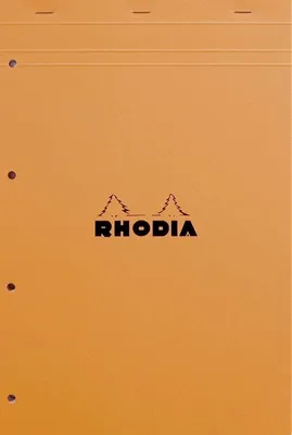 Produktbild von Rhodia 5x Block geheftet A4+ 80 Blätter gelb liniert 80g - Orange 119600C