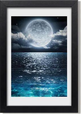Produktbild von Bild 20x30 MDF-Rahmen, Wandkunst Der Vollmond
