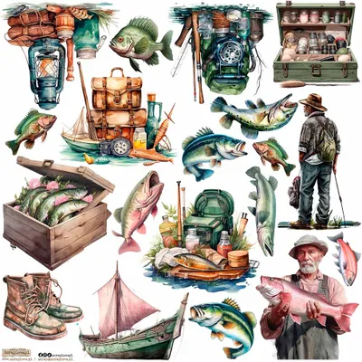 Produktbild von AUFKLEBER - ScrapLove - Fishing 1 - Fischerei 1