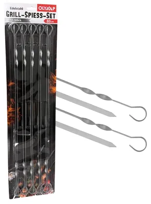 Produktbild von Schaschlik Spieße Edelstahl 10 Stück 60 cm Mangal Grill Schampura