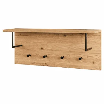 Produktbild von Wandgarderobe Garderobenpaneel Artisan Eiche 5 Haken Ablage Flurgarderobe 80x30