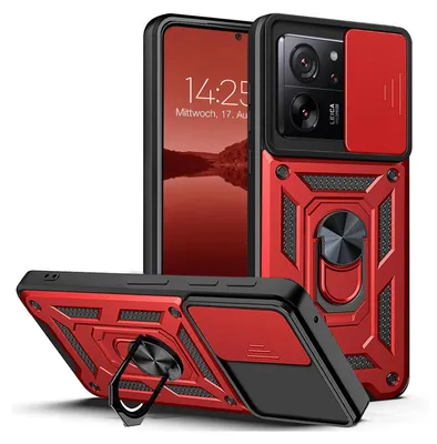 Produktbild von Armor Handyhülle für Xiaomi 13T / 13T Pro Kameraschutz Handy Panzer Case Cover Schutzhülle Outdoor Farbe: Rot