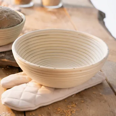 Produktbild von Gärkorb aus Peddigrohr, groß, Ø 24 cm, Brotform