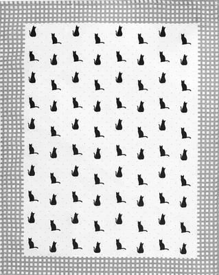 Produktbild von Geschirrtuch, Küchenhandtuch 100% Baumwolle Katzen 50x64cm Grau