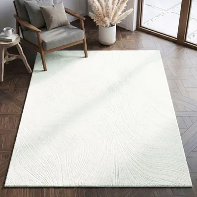 Produktbild von Teppich Wohnzimmer Teppich Schlafzimmer, flur, küche Kurzflor Boho Design Unifarbe Hoch-Tief-Effekt Modern 3D Weich