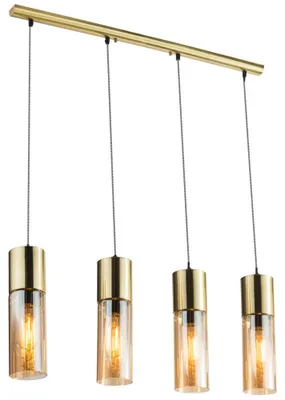 Produktbild von Hängeleuchte, Messing, Glas amber, Höhe 156 cm