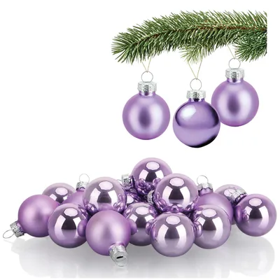 Weihnachtskugeln 20er Set, Glas, Ø 3 cm, lila matt/glänzend