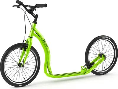 Produktbild von Yedoo Dragstr Sport Alloy Roller Scooter Tretroller - für Erwachsene und Teenager, bis 150 kg, mit Luftreifen 20/20 und verstellbarem Lenker Grün
