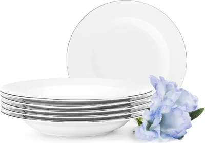 Produktbild von KONSIMO Suppenteller 6 tlg. "MUSCARI", Weiß, Porzellan, Modern, Ø22,5cm