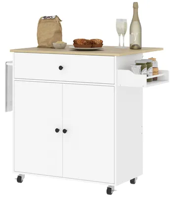 Immagine prodotto di Carrello da cucina - Carrello di servizio - Carrello per la cucina - Portaoggetti per la cucina - Isola per la cucina - Piano di lavoro estendibile