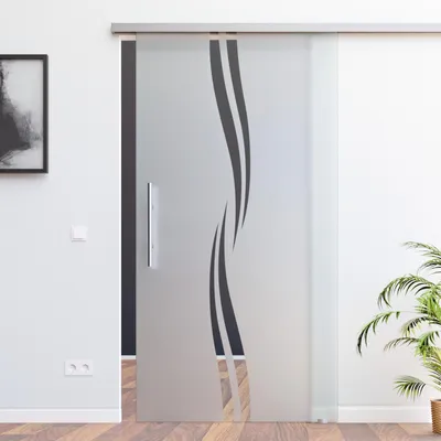 Produktbild von Glas Schiebetür Glasschiebetür SoftStop 900 x 2050 mm (SlimLine Komplett Set) Design/Nachbildung M2, inkl. beidseitige Griffstange BM2-900-420-AS
