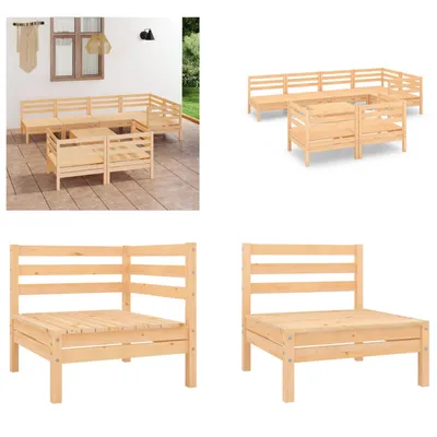 Produktbild von vidaXL 8 tlg. Garten Lounge Set Massivholz Kiefer - Garten-Lounge-Set - Garten-Lounge-Sets - Palettensofa-Set - Palettensofa-Sets